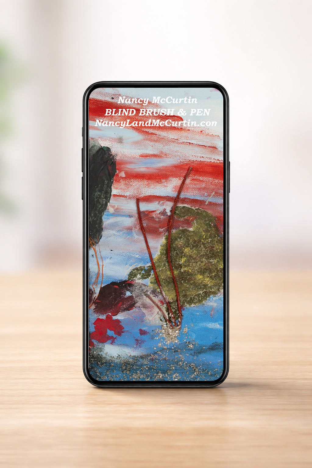 Morning Swim Phone Wallpaper - Digital Art by Blind Artist Nancy McCurtin