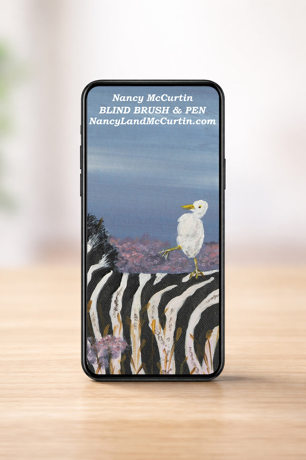 The Hitchhiker Phone Wallpaper - Digital Art by Blind Artist Nancy McCurtin