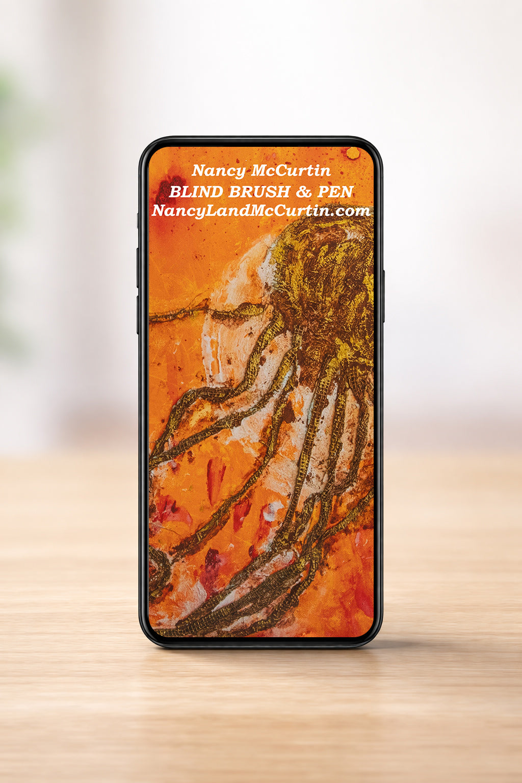 The Octopus Phone Wallpaper - Digital Art by Blind Artist Nancy McCurtin